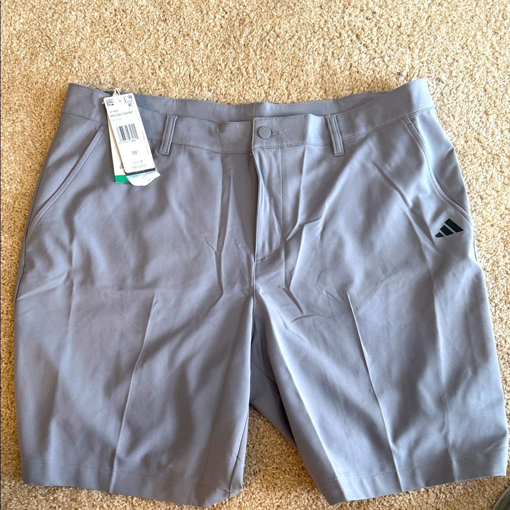 NWT Adidas Men's Athletic Gray Golf Shorts Size 38